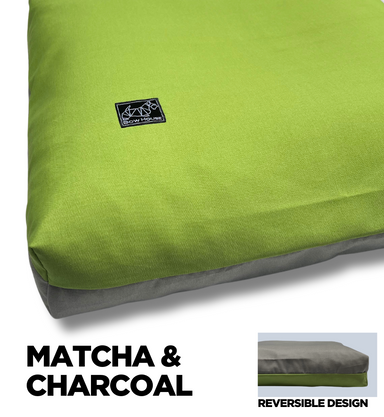 The Muttress Dog Bed in Matcha & Charcoal