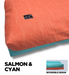 The Muttress Dog Bed in Salmon & Cyan